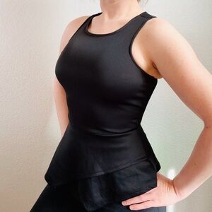 Black Sleeveless Peplum Top XS NWT